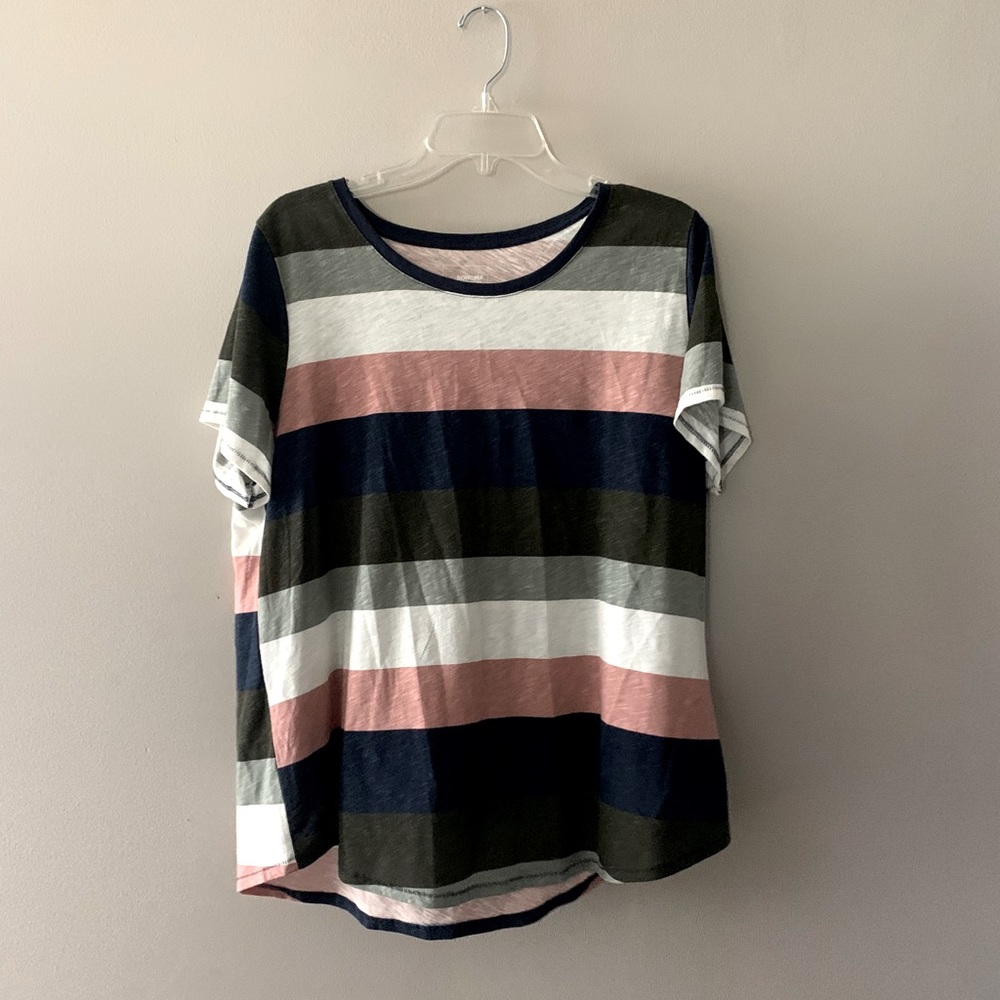 Sonoma Pink Blue Green Striped TShirt XXL
